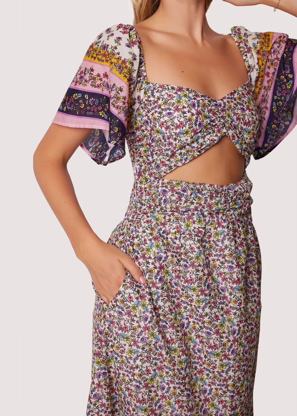 Lost + Wander Lakeside Cottage Cutout Midi Dress